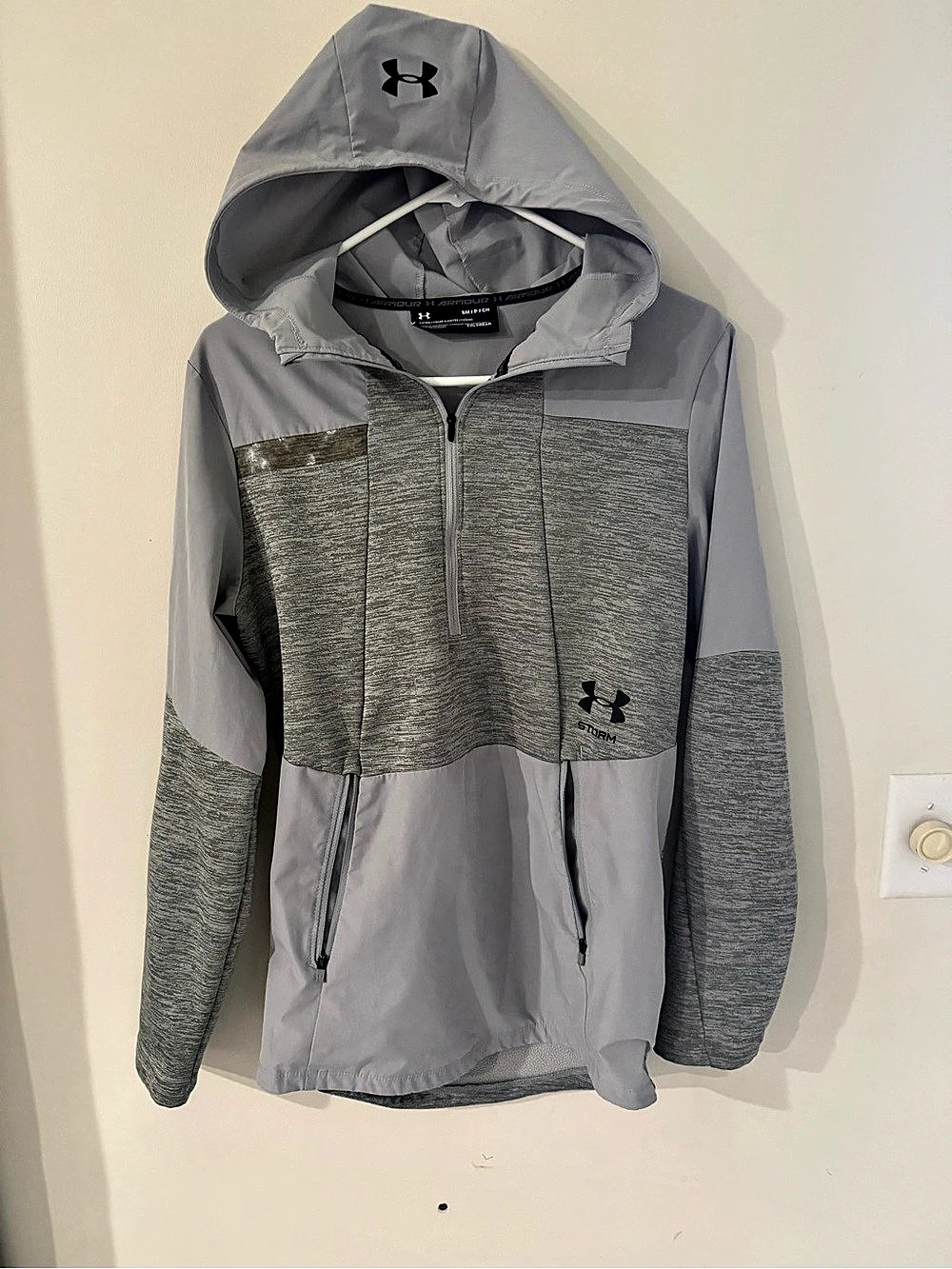 Under Armour Drive Storm 1/4 Zip Hoodie Men's Gray Medium